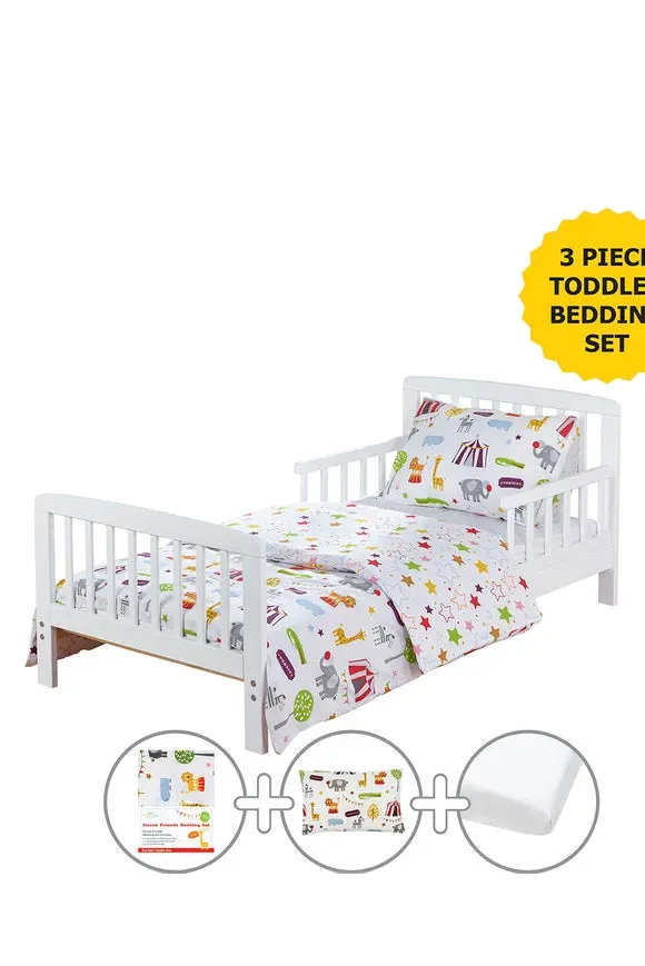 Kinder Valley White Circus Friends Toddler Bedding Set (3 Piece)