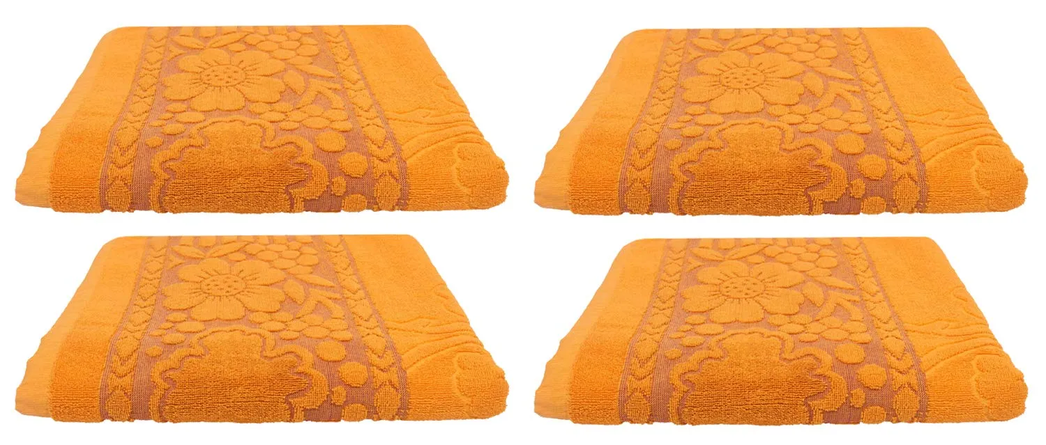 Kuber Industries 100% Cotton 4 Pieces Full Size Bath Towel 30"x60" (Yellow)-CTKTC29893