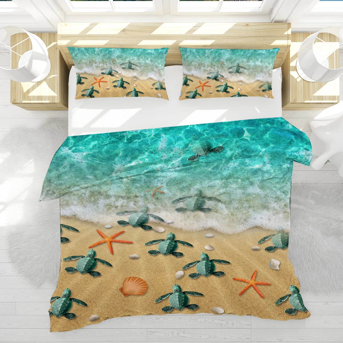 Little Sea Turtles Reversible Bedcover Set