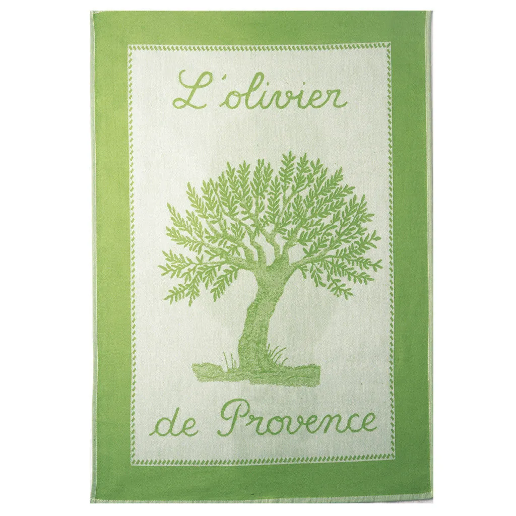 L'Olivier de Provence Amande French Jacquard Dish Towel by Coucke