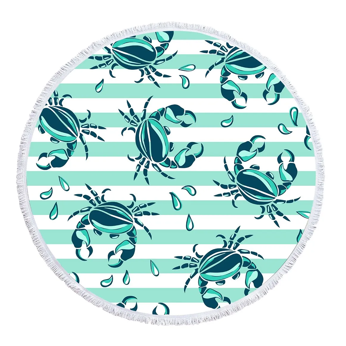 Lovely Little Crabs Round Beach Towel