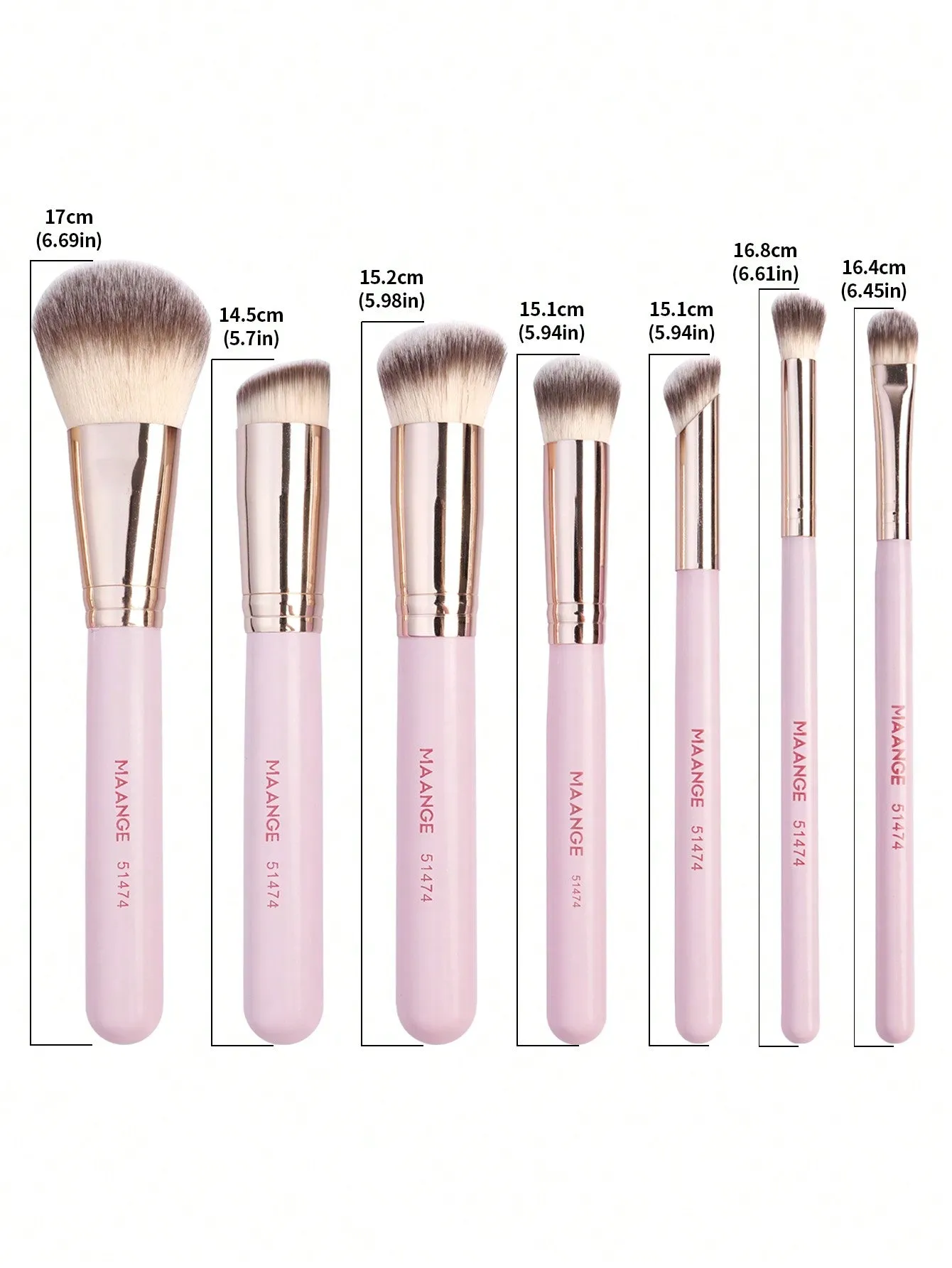 MAANGE 7pcs Makeup Brushes Set With Large, Medium And Small Foundation Brushes Eyeshadow Brushes Swoosh Brushes Nose Shadow Brushes Concealer Brushes Makeup Tools,Brush Set For Travel,Gifts For Women