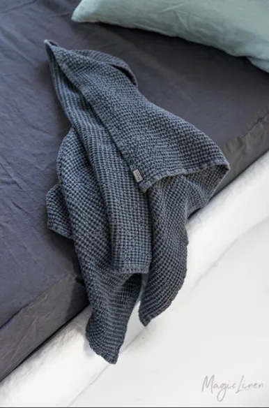 Magic Linen - Waffle Towels in Dark Grey