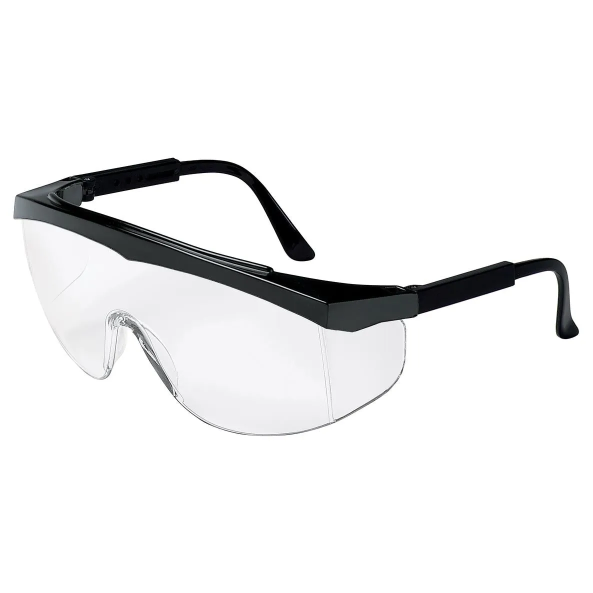 MCR Safety SS1 Safety Glasses - Black Frame - Clear Lens - SS110