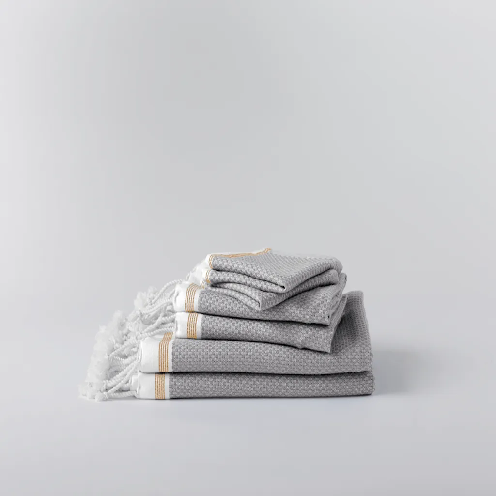 Mediterranean Deep Pewter Organic Towels by Coyuchi