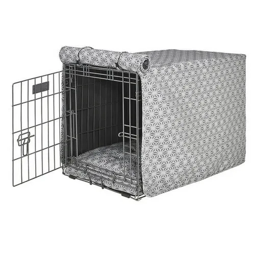 Micro Jacquard Luxury Dog Crate Cover — Mercury