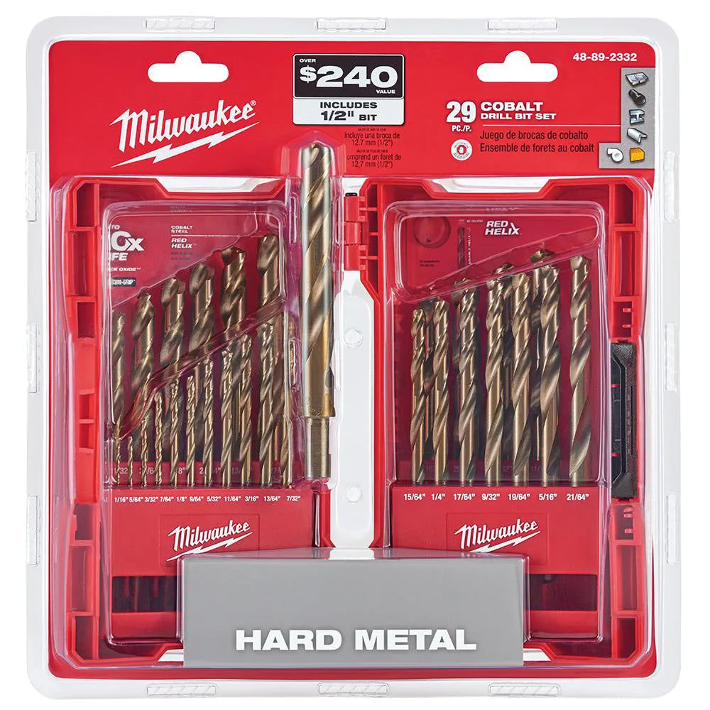 Milwaukee 48-89-2332 Red Helix Cobalt 29 Piece Drill Bit Set