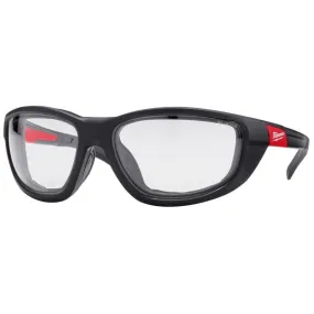 Milwaukee Anti-Fog Performance Safety Glasses with Gasket Clear Lens Black/Red Frame 1 pc