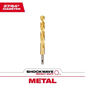 Milwaukee Shockwave 27/64 in. X 4.88 in. L Titanium Red Helix Drill Bit Hex Shank 1 pc