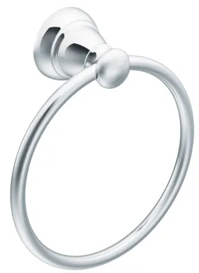 Moen Banbury Series Y2686CH Towel Ring, 6 in Dia Ring, 30 lb, Aluminum, Chrome, Wall Mounting :CD: QUANTITY: 1