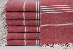 MONACO RED TURKISH TOWEL