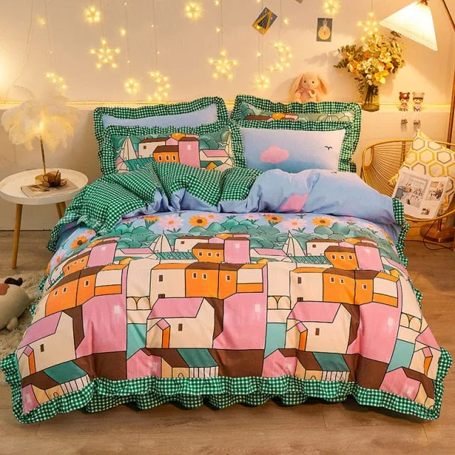 Mosaic Buildings Bedding Set