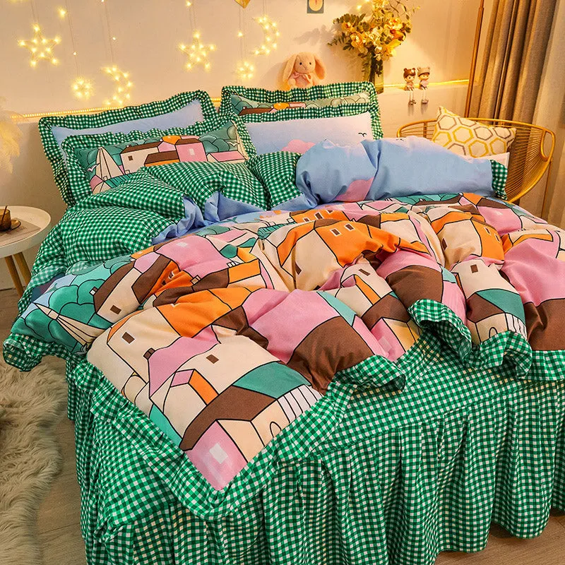 Mosaic Buildings Bedding Set