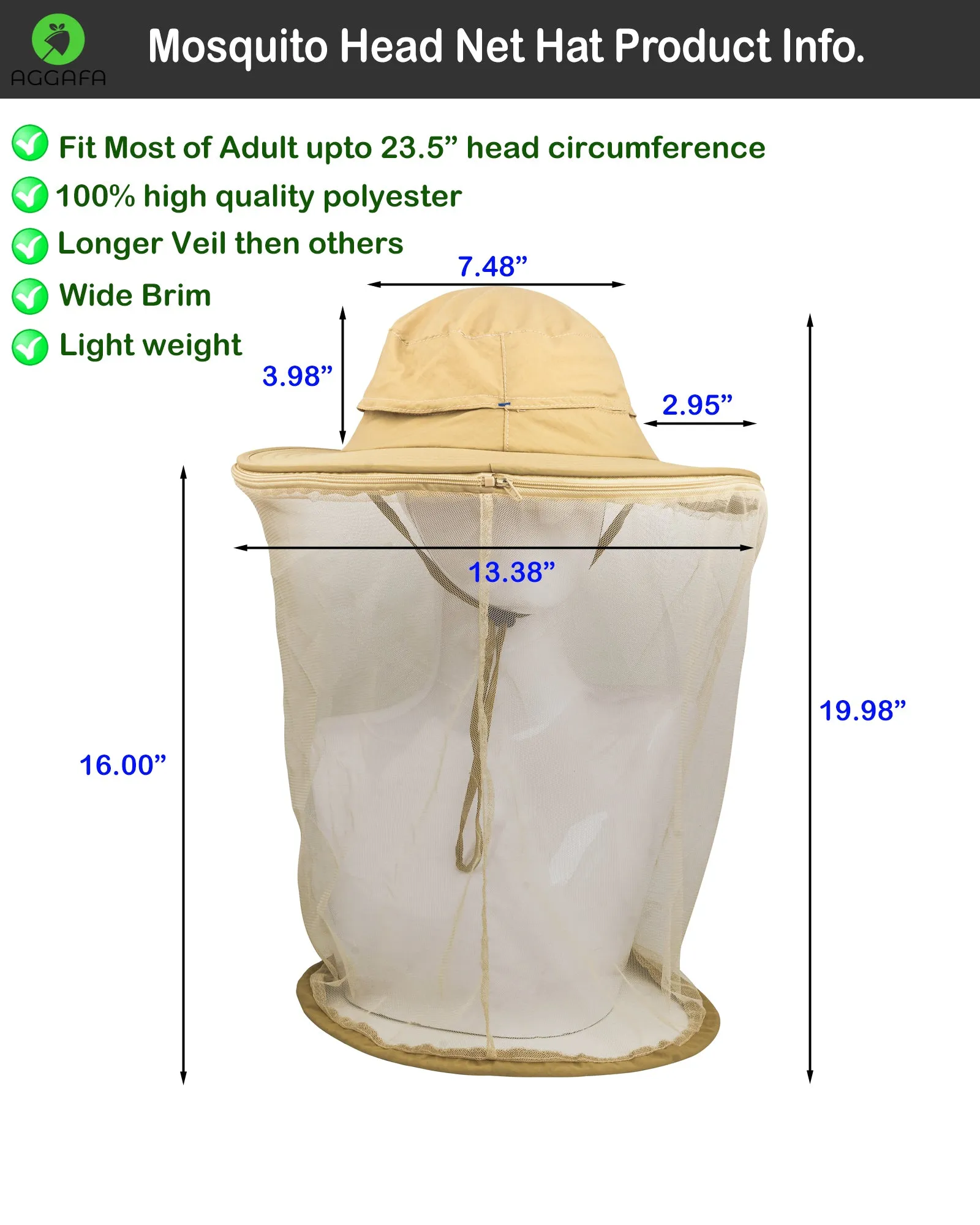 Mosquito hat (Beige) and Mosquito sleeve (Medium)