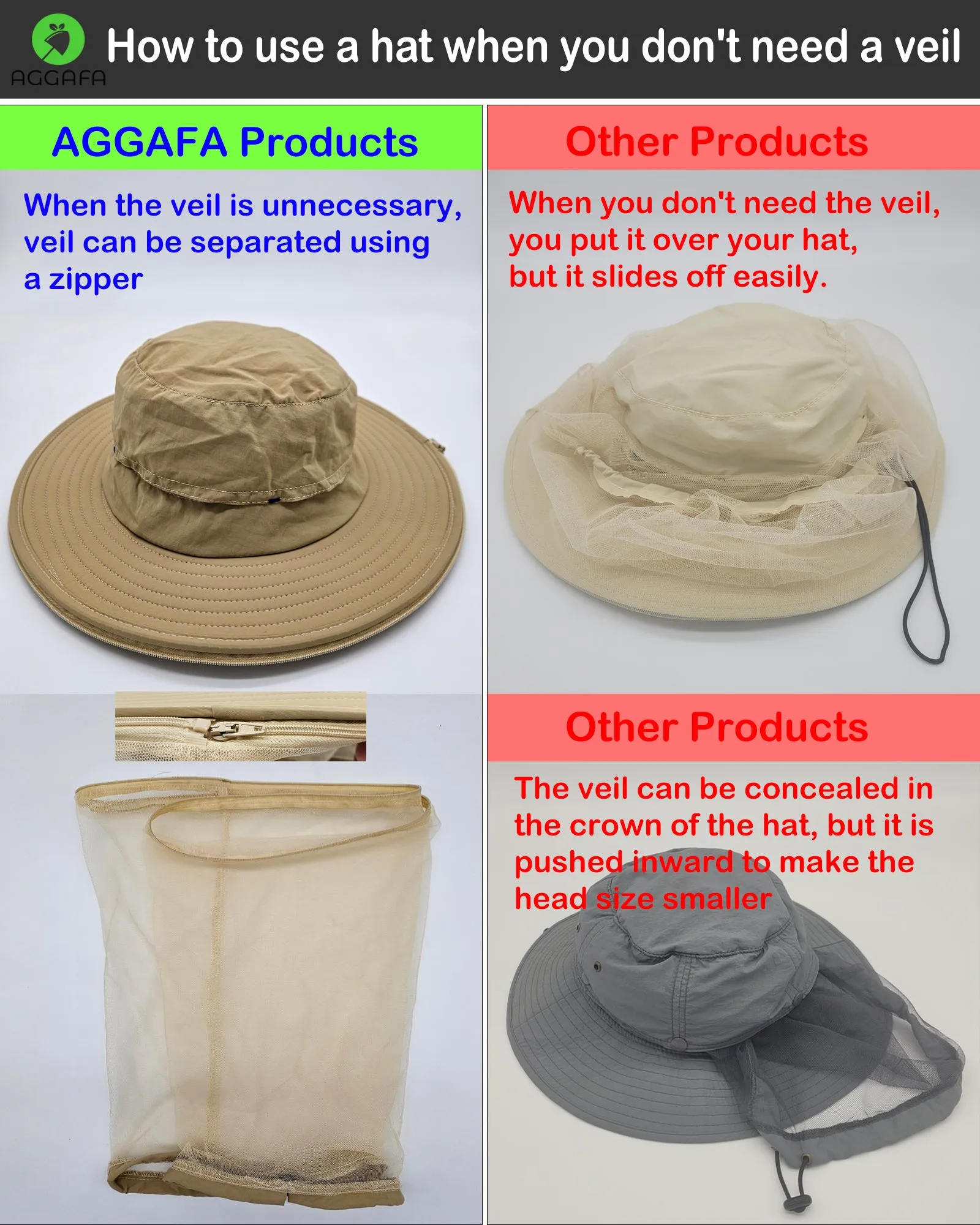 Mosquito hat (Beige) and Mosquito sleeve (Medium)