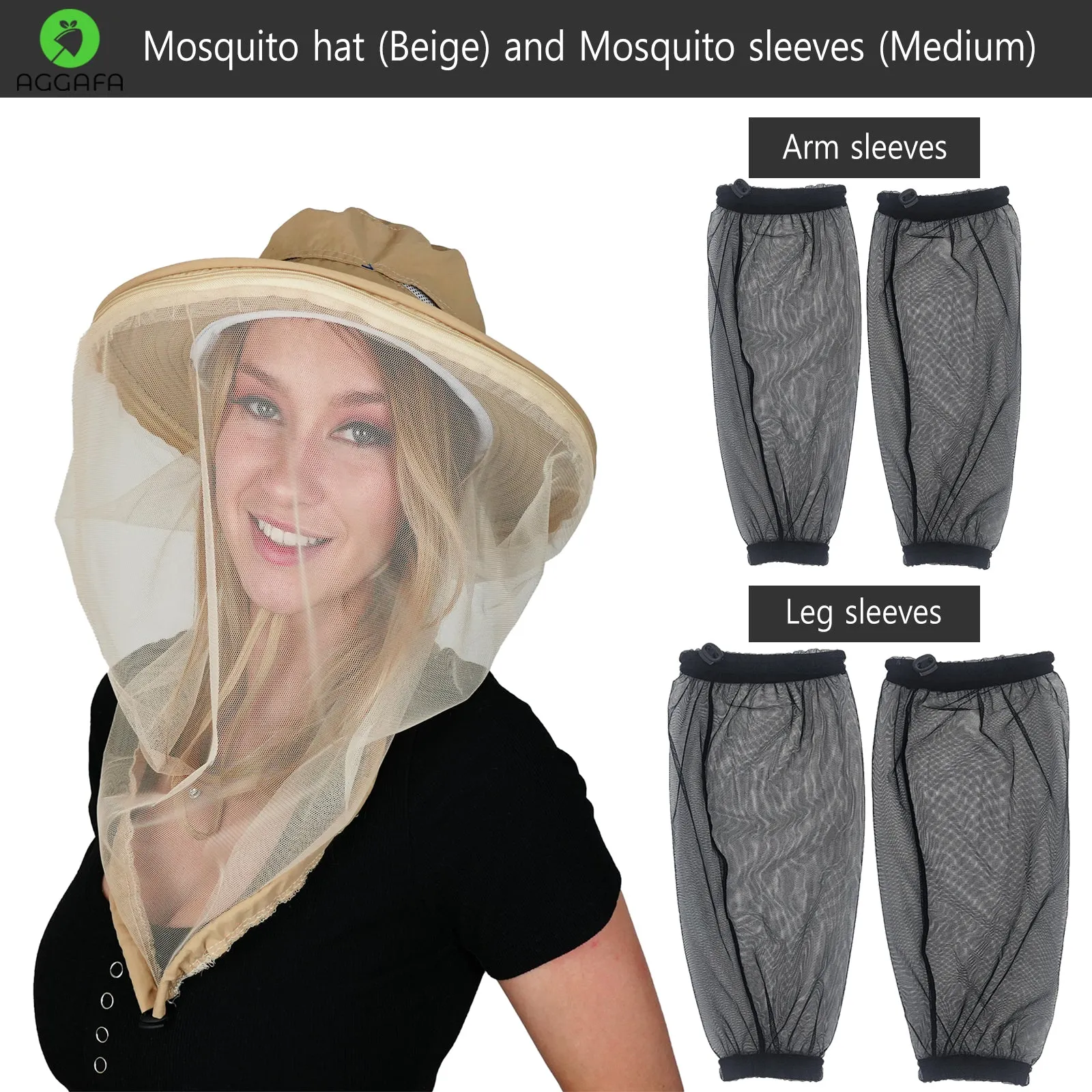 Mosquito hat (Beige) and Mosquito sleeve (Medium)