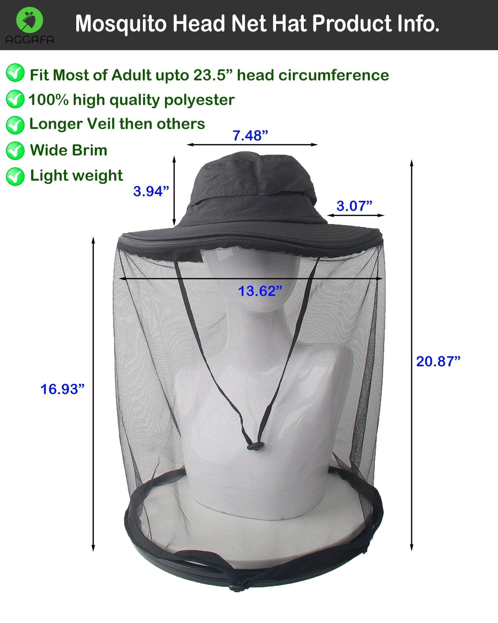 Mosquito hat (Black) and Mosquito sleeve (Large)