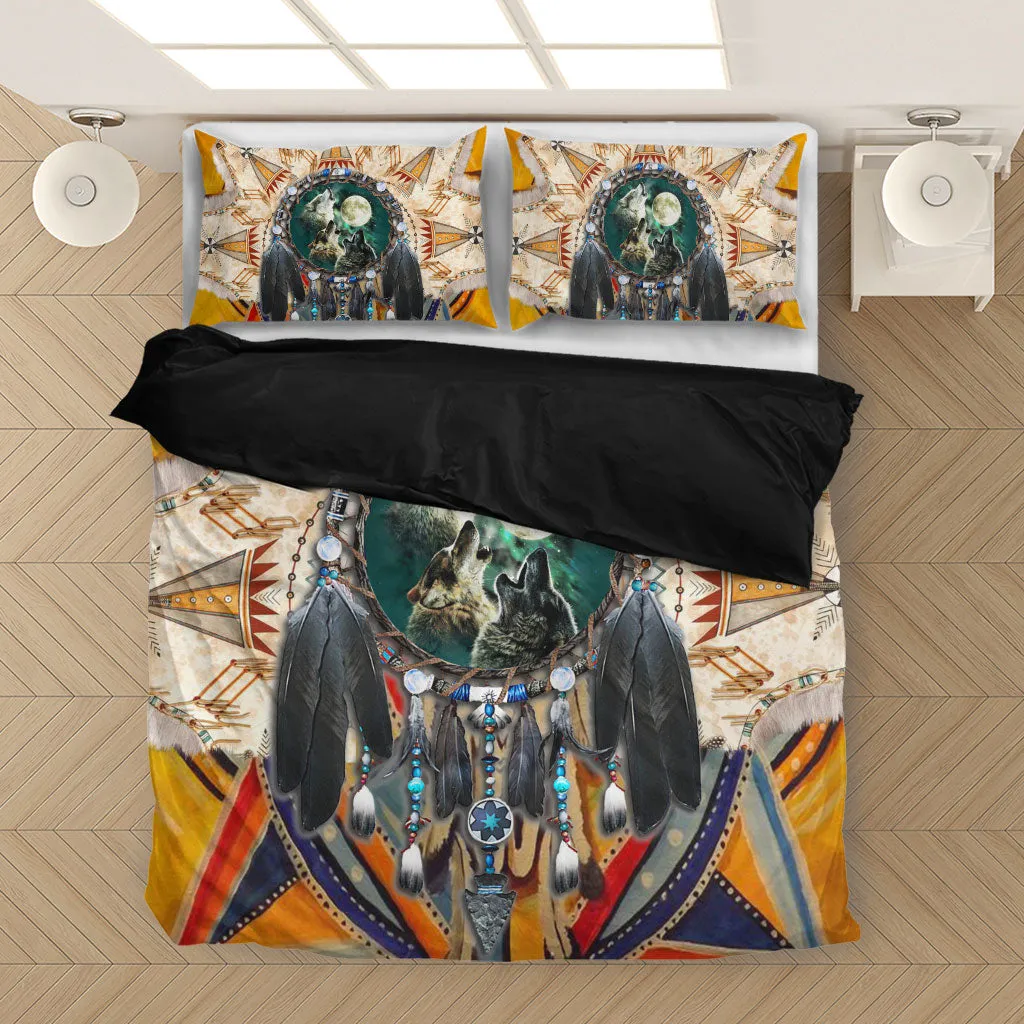 Native Three Wolves Bedding Set WCS