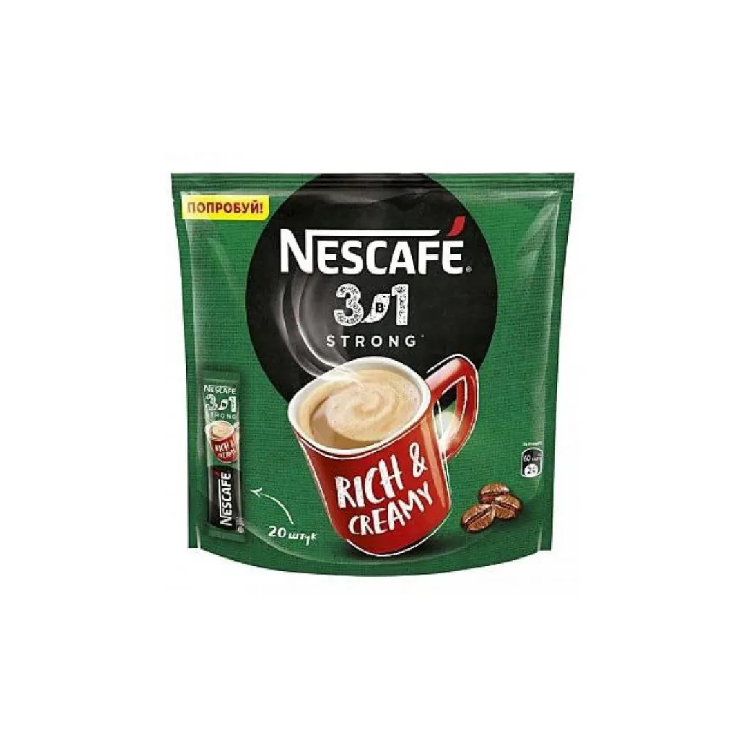 Nescafe 3-in-1 Strong Rich & Creamy Instant Coffee - 20 Bags