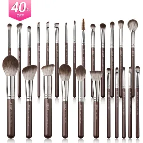 (NEW) Professional Makeup Brush Set Full Face Shimmer Brown 25pcs T511