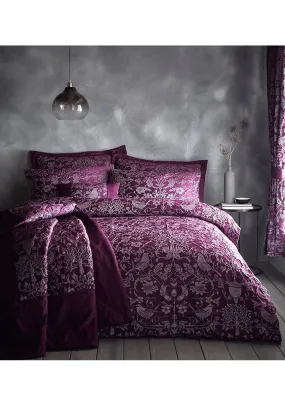 Oak Tree Duvet Cover Set - Plum