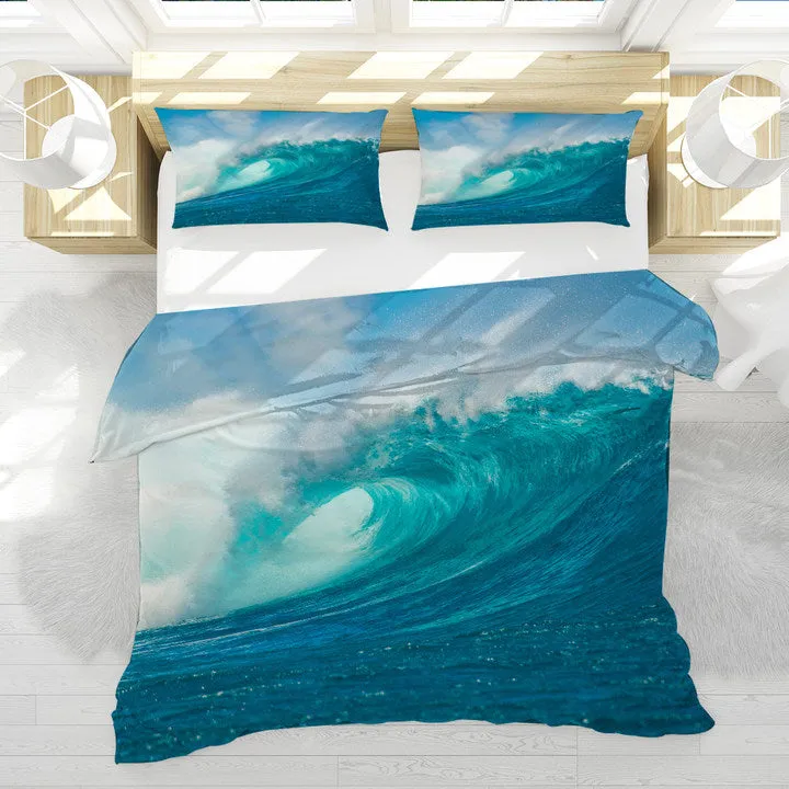 Ocean Wave Reversible Bedcover Set