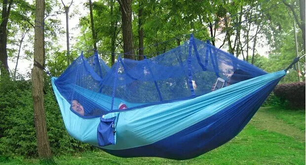 Outdoor Double Hammock with Mosquito Net