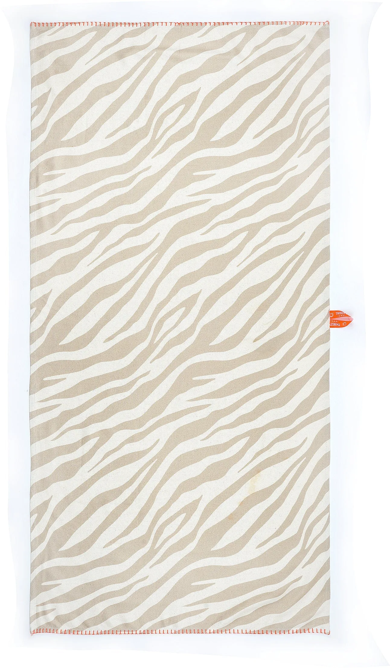 Pack of 2 - Bamboo Bath Towel - Taupe Tiger   Turquoise Tile