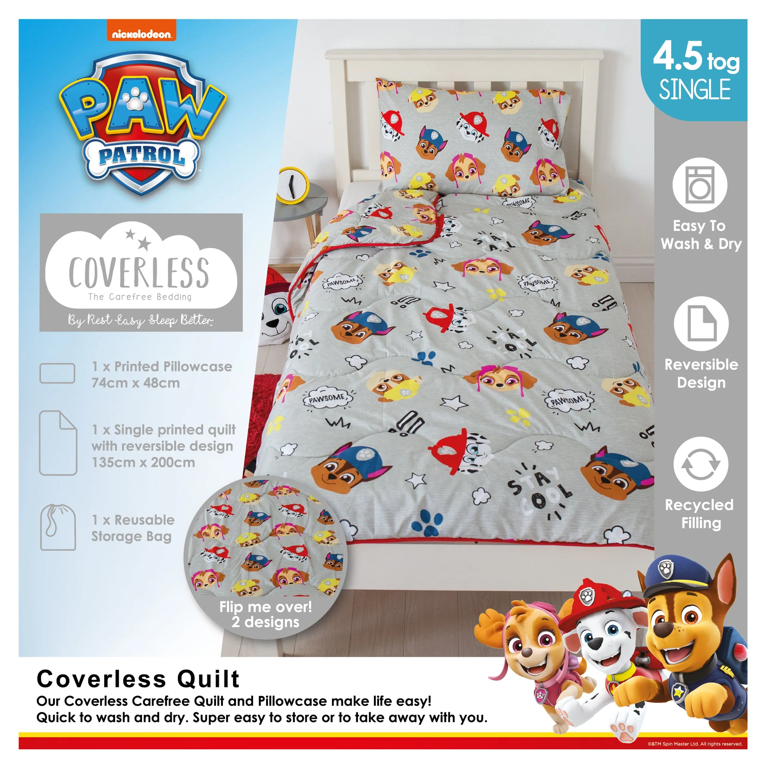 PAW Patrol Coverless Bedding Set