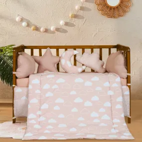 Peach Cloud Baby Cot Set