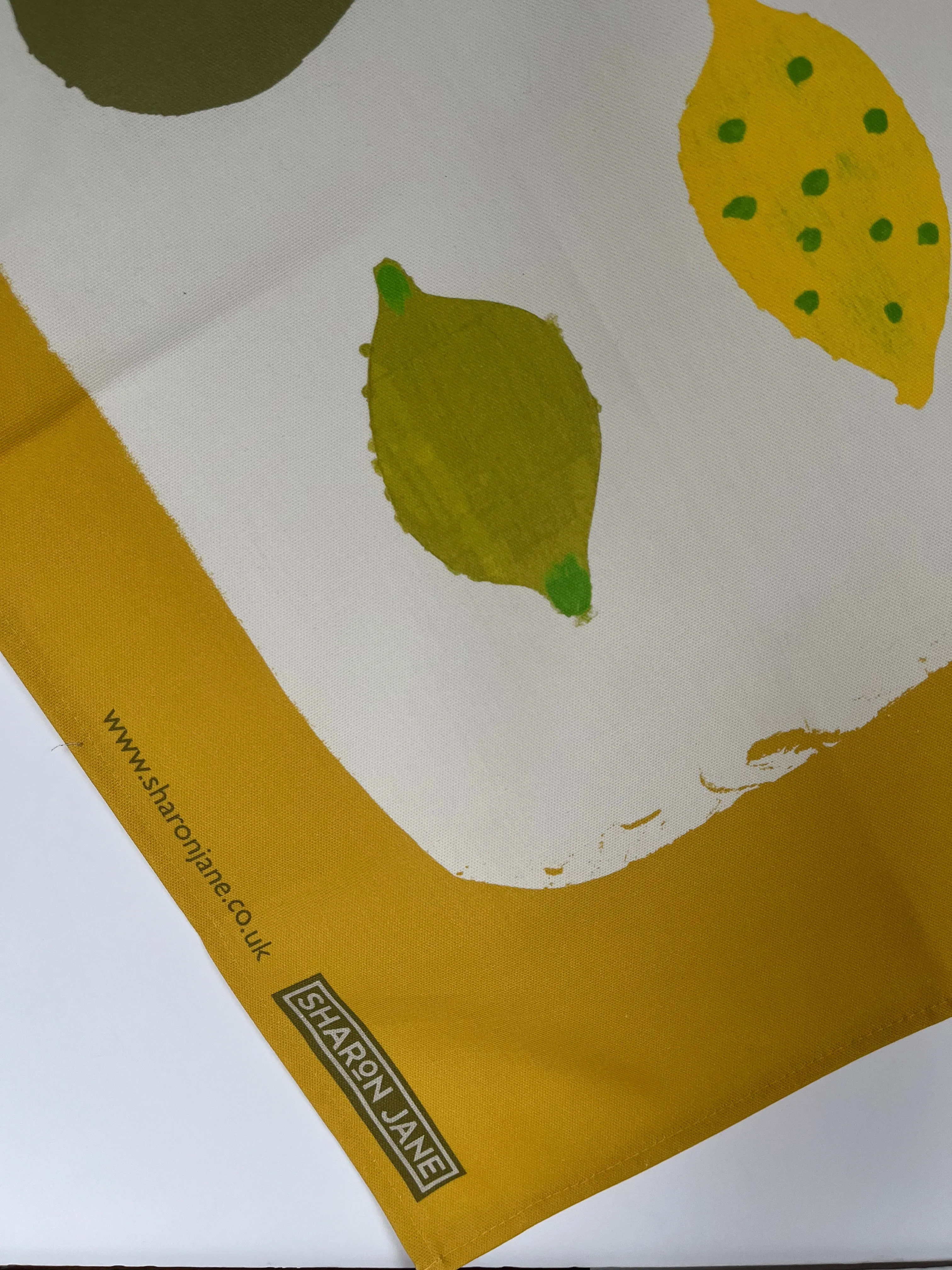 Pear, Lemon & Lime Tea Towel - Mustard