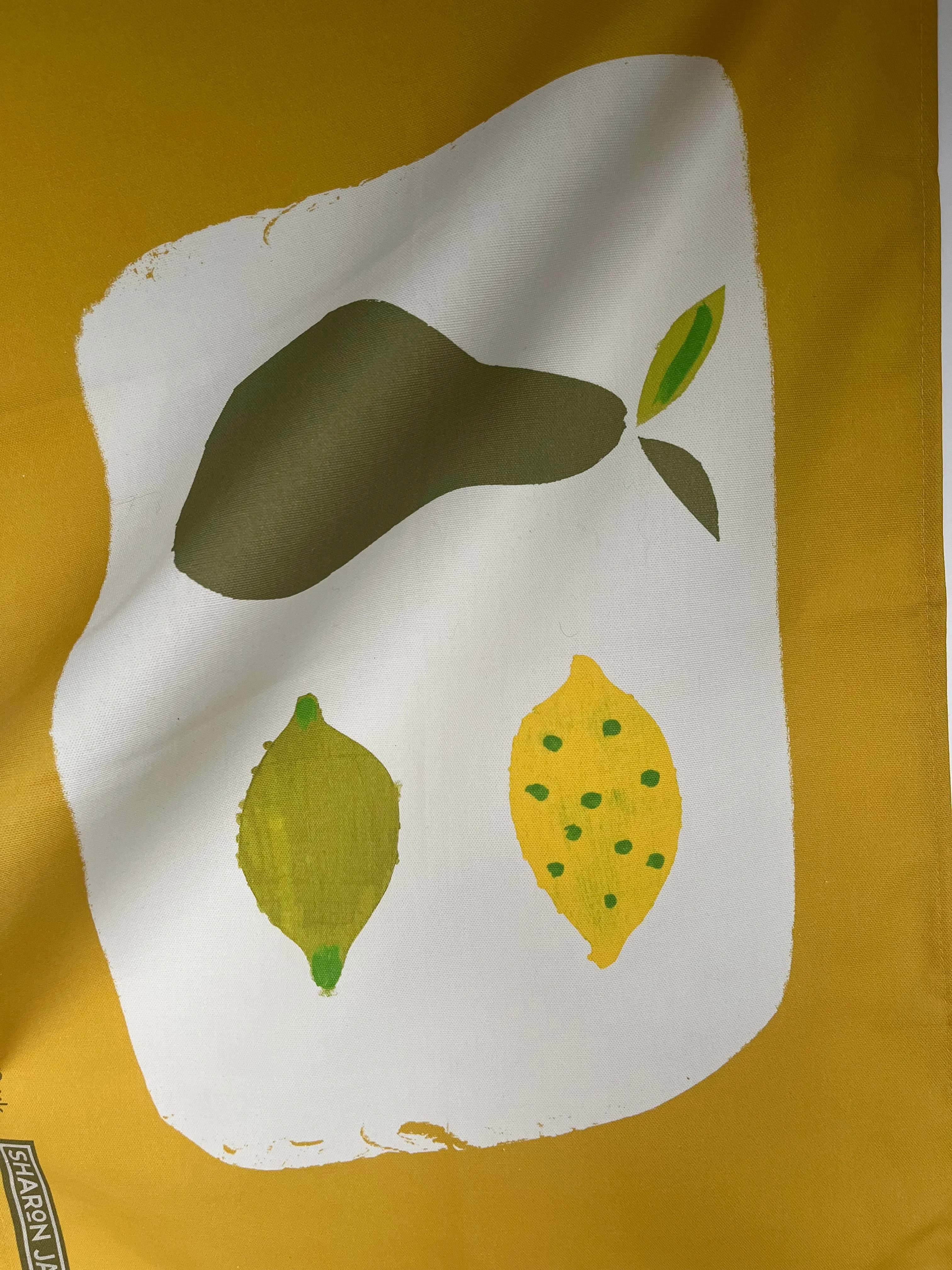 Pear, Lemon & Lime Tea Towel - Mustard