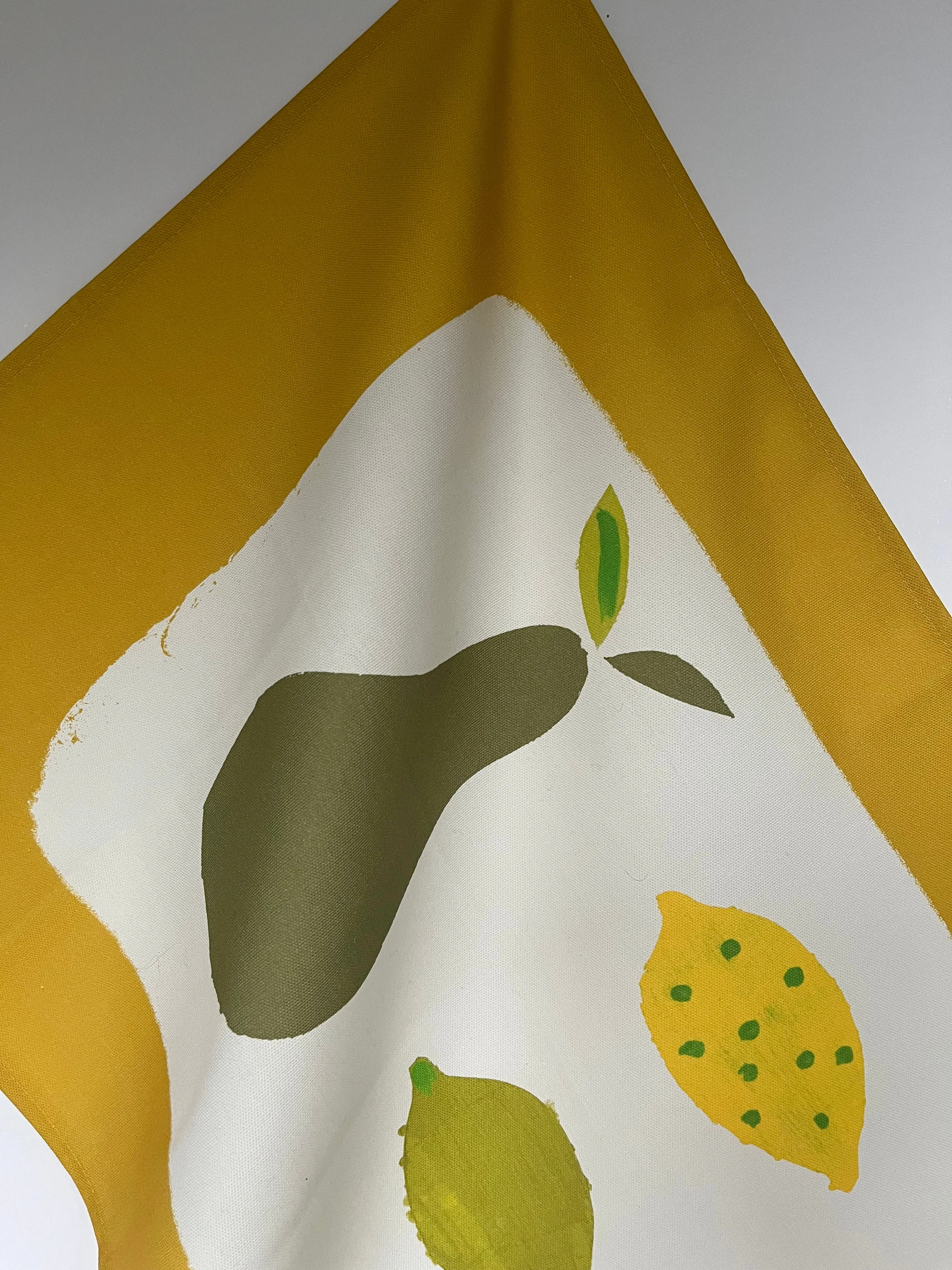 Pear, Lemon & Lime Tea Towel - Mustard