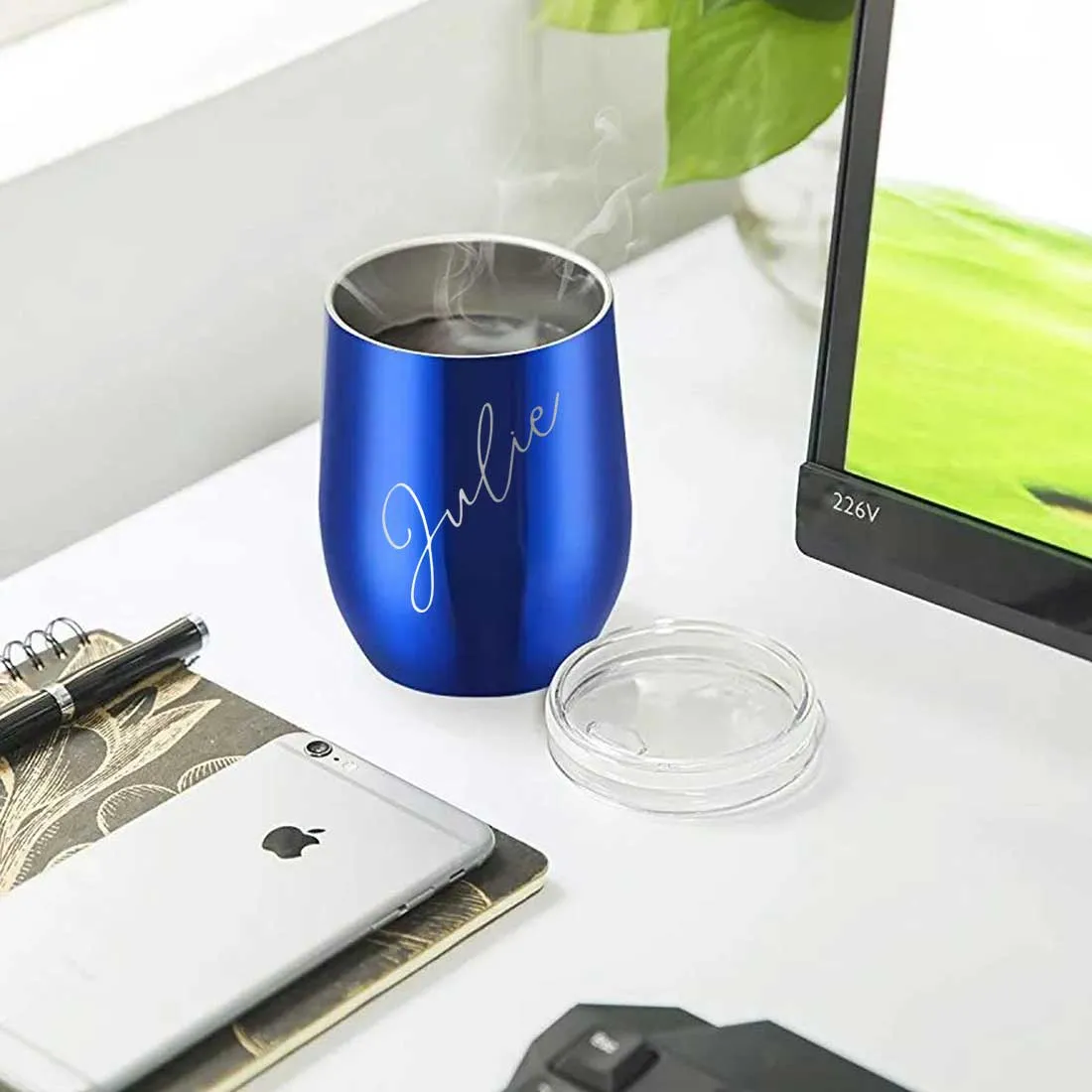 Personalized Coffee Cup With Lid for Office Travelling Car Flask Mug (350 ML) - Add Name