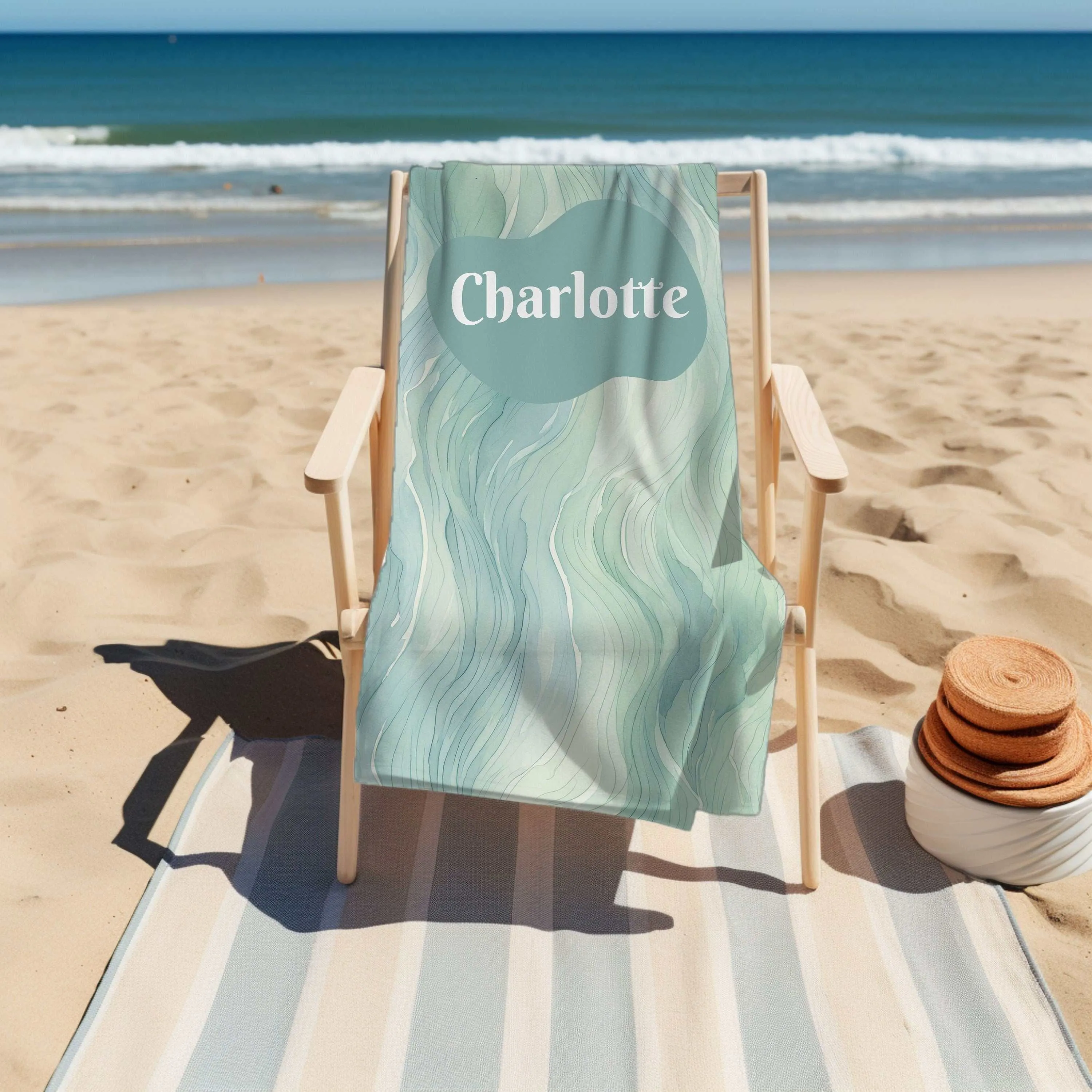 Personalized Colorful Beach Towel with Name