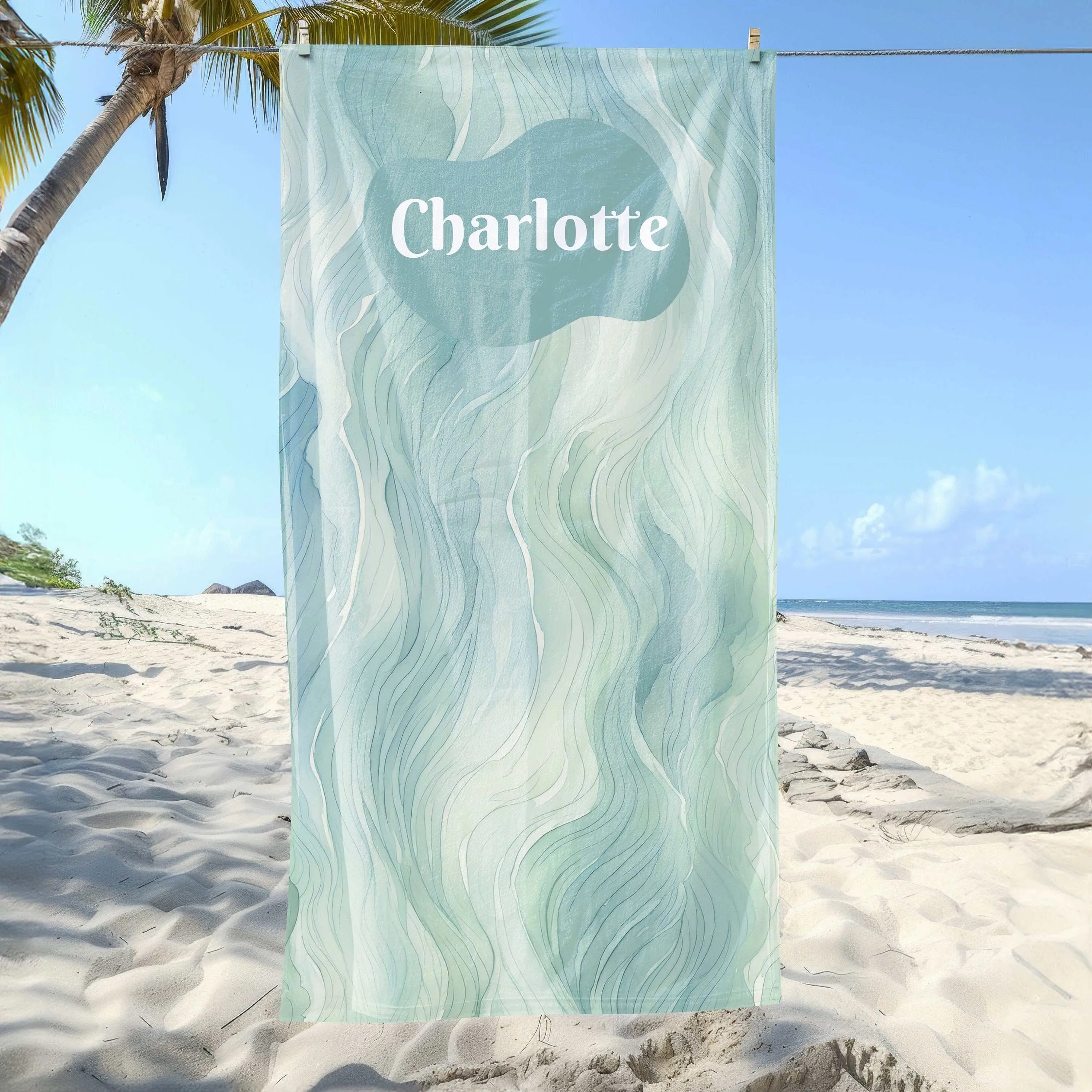 Personalized Colorful Beach Towel with Name