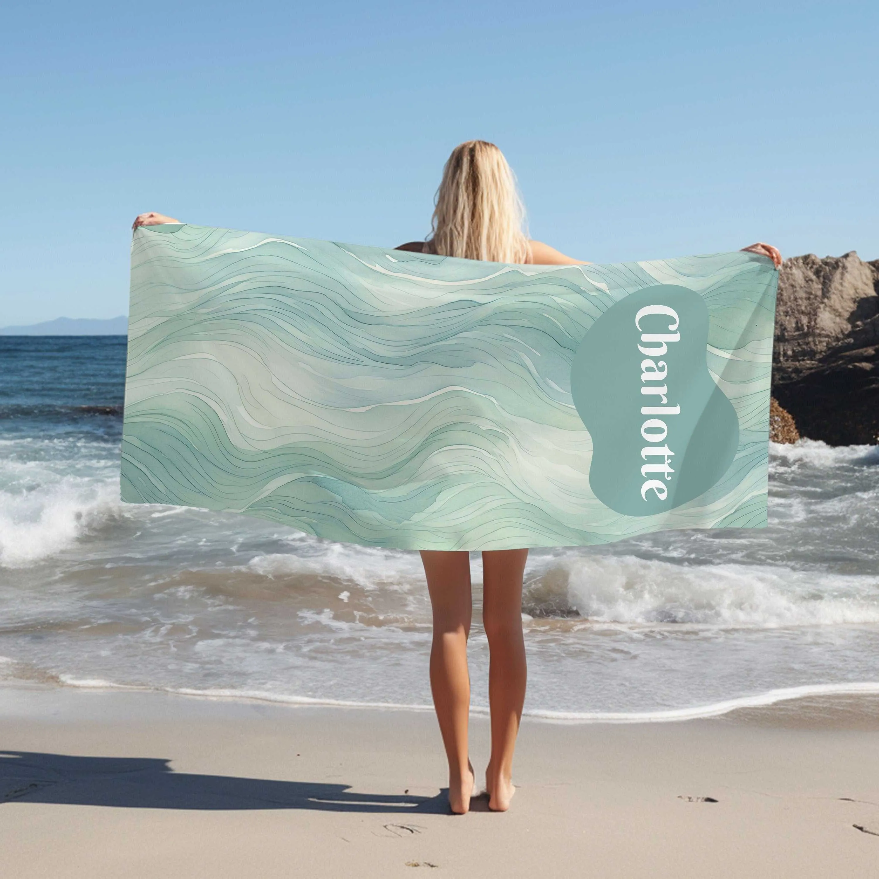 Personalized Colorful Beach Towel with Name