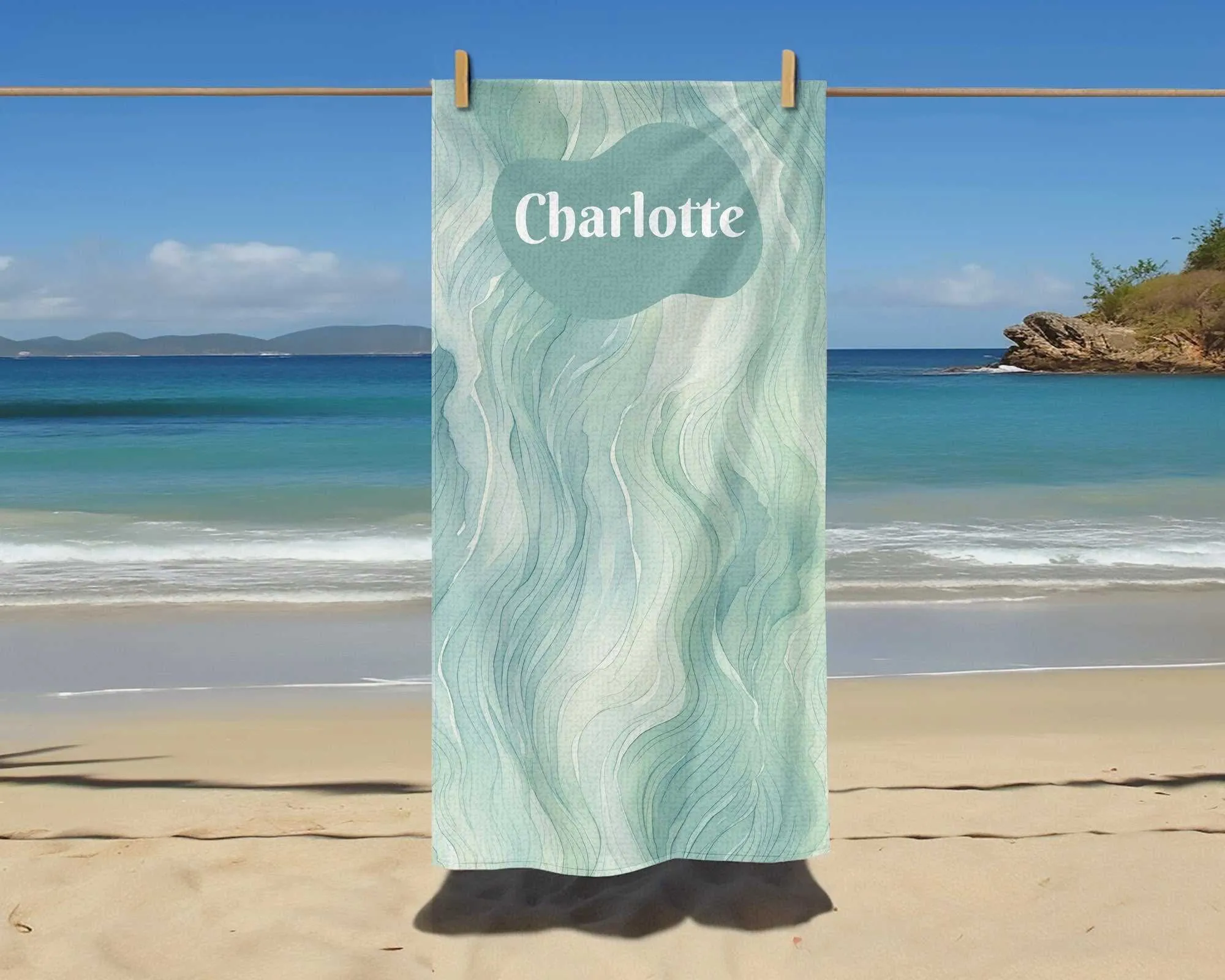 Personalized Colorful Beach Towel with Name