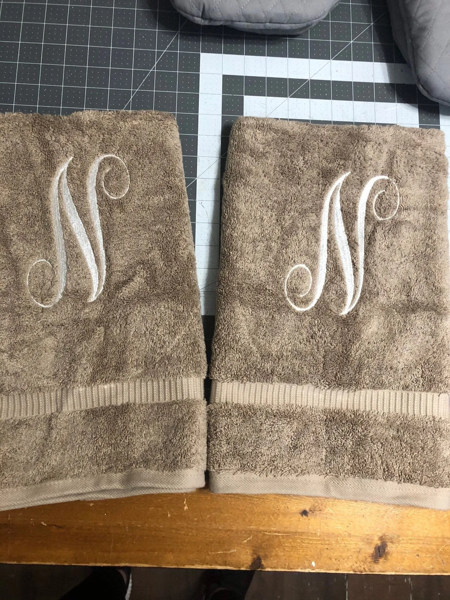 Personalized Large Initial Bath Towel Sets, Wedding Housewarming Gifts