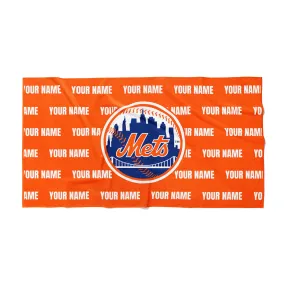 Personalized New York Mets Pattern Horizontal Towel - 30"x60"