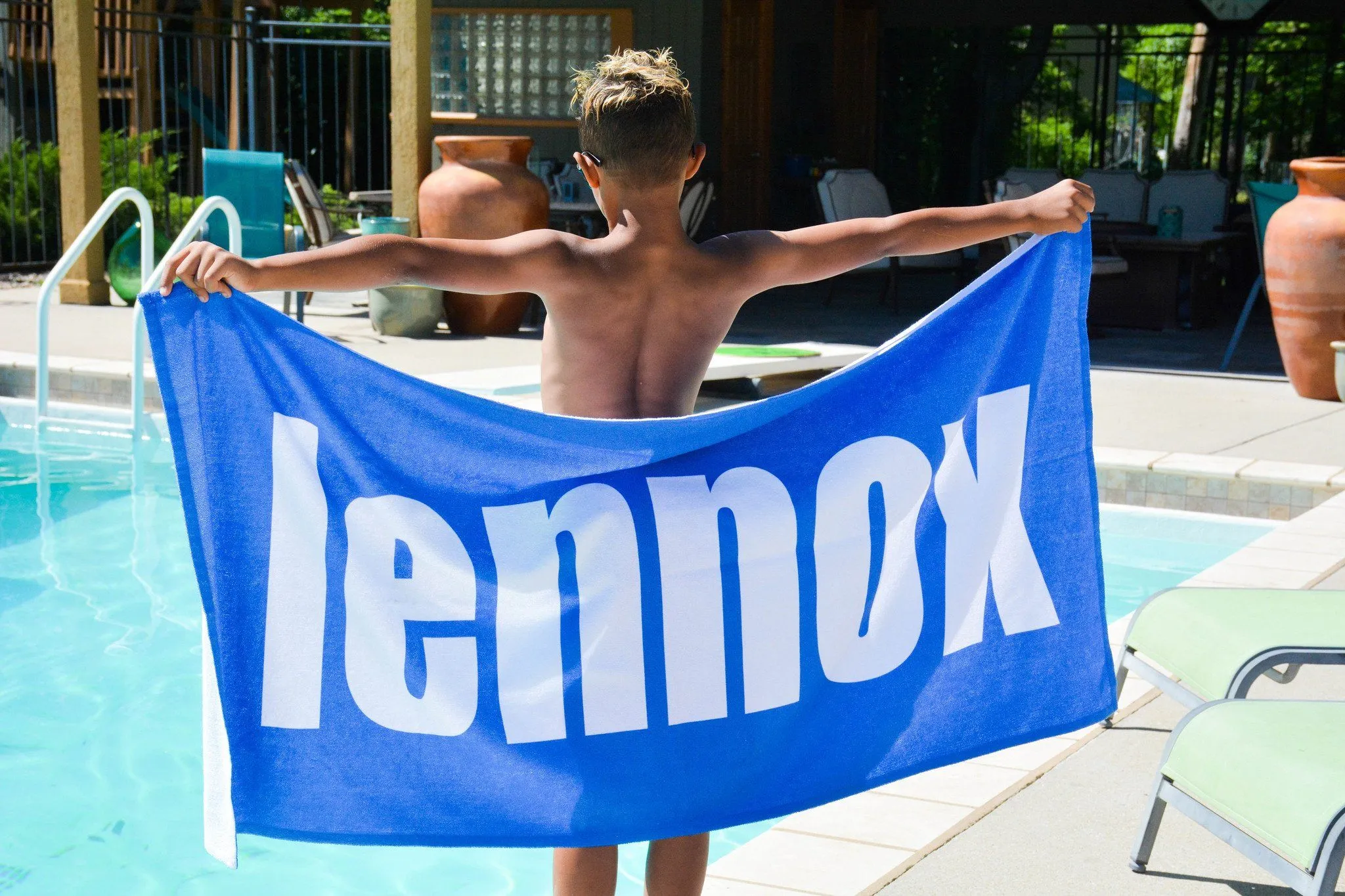 PERSONALIZED SOLID COLOR BEACH TOWELS