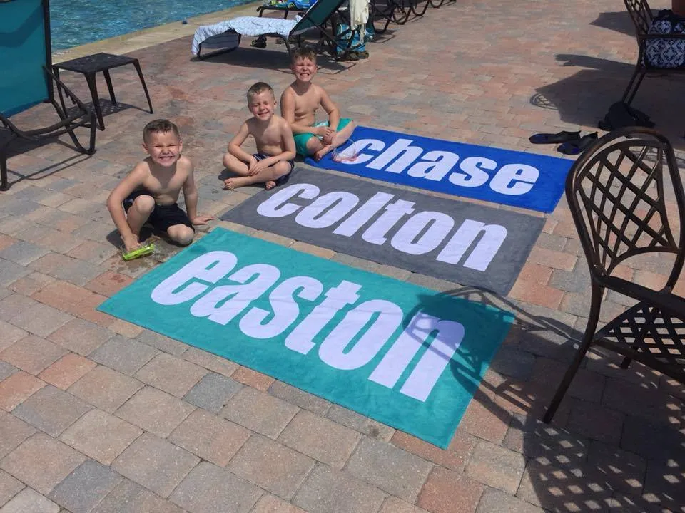 PERSONALIZED SOLID COLOR BEACH TOWELS