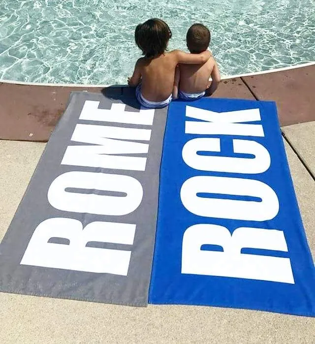 PERSONALIZED SOLID COLOR BEACH TOWELS