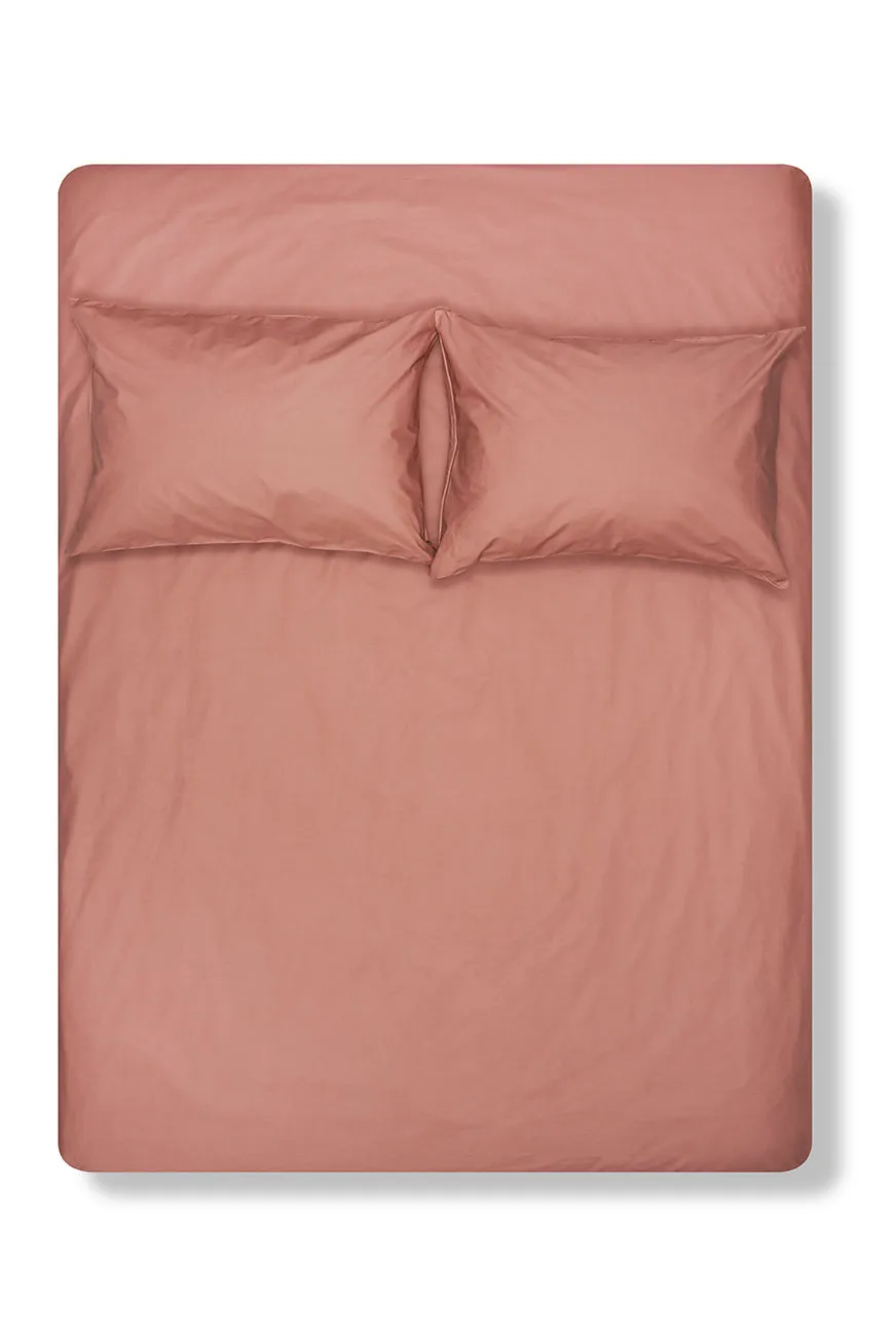 Pima Cotton Percale Bedding in Red Earth Color