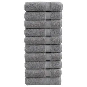 Premium Bath Towels 10pcs Grey 100x150cm 600gsm 100% Cotton