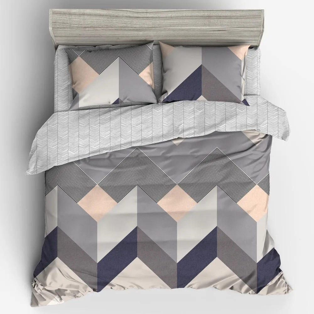 Quilt Cover Set King Bed Doona Duvet Sets Geometry Square Pattern