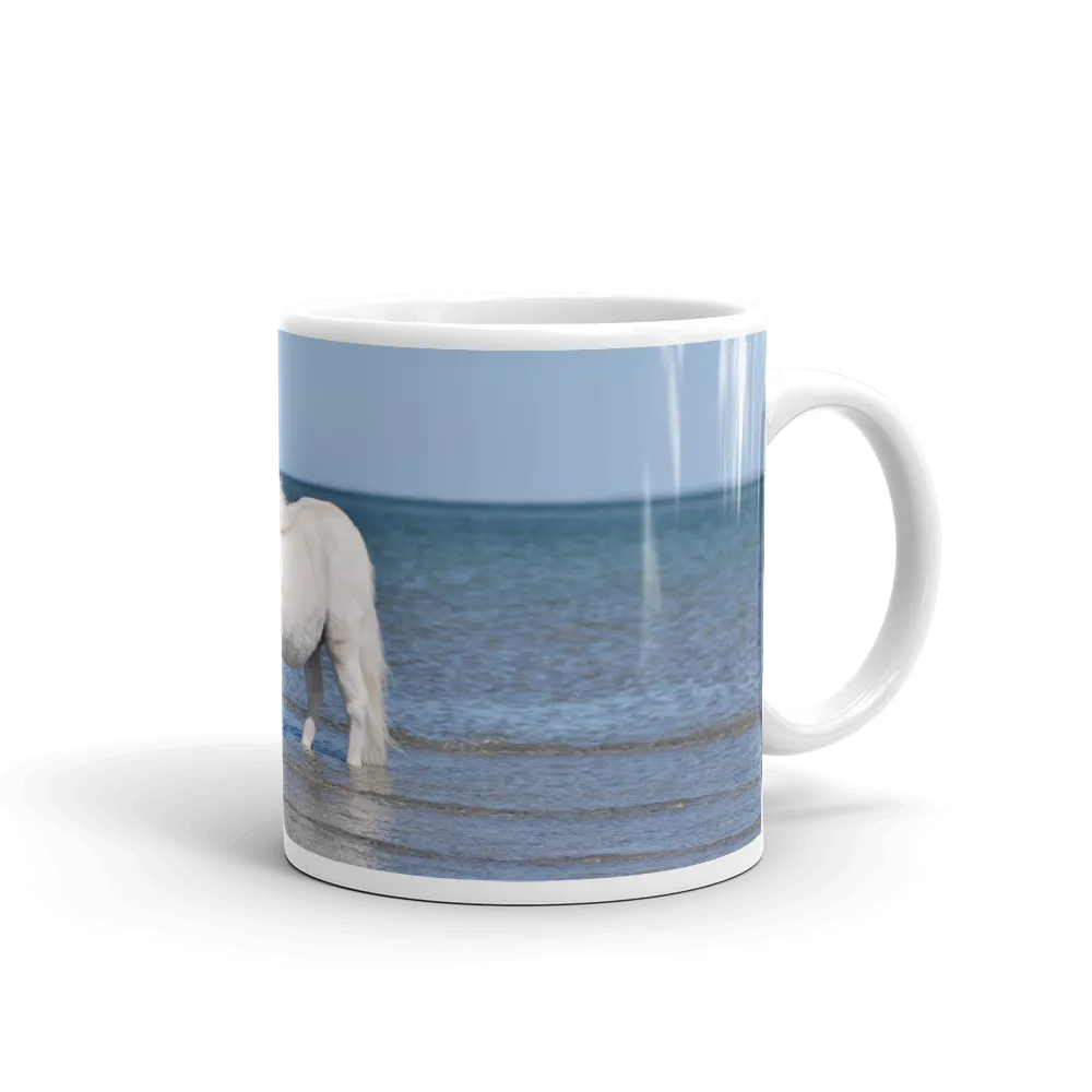 "Waving" White glossy mug