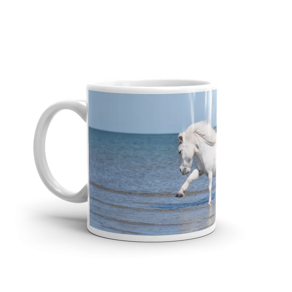 "Waving" White glossy mug