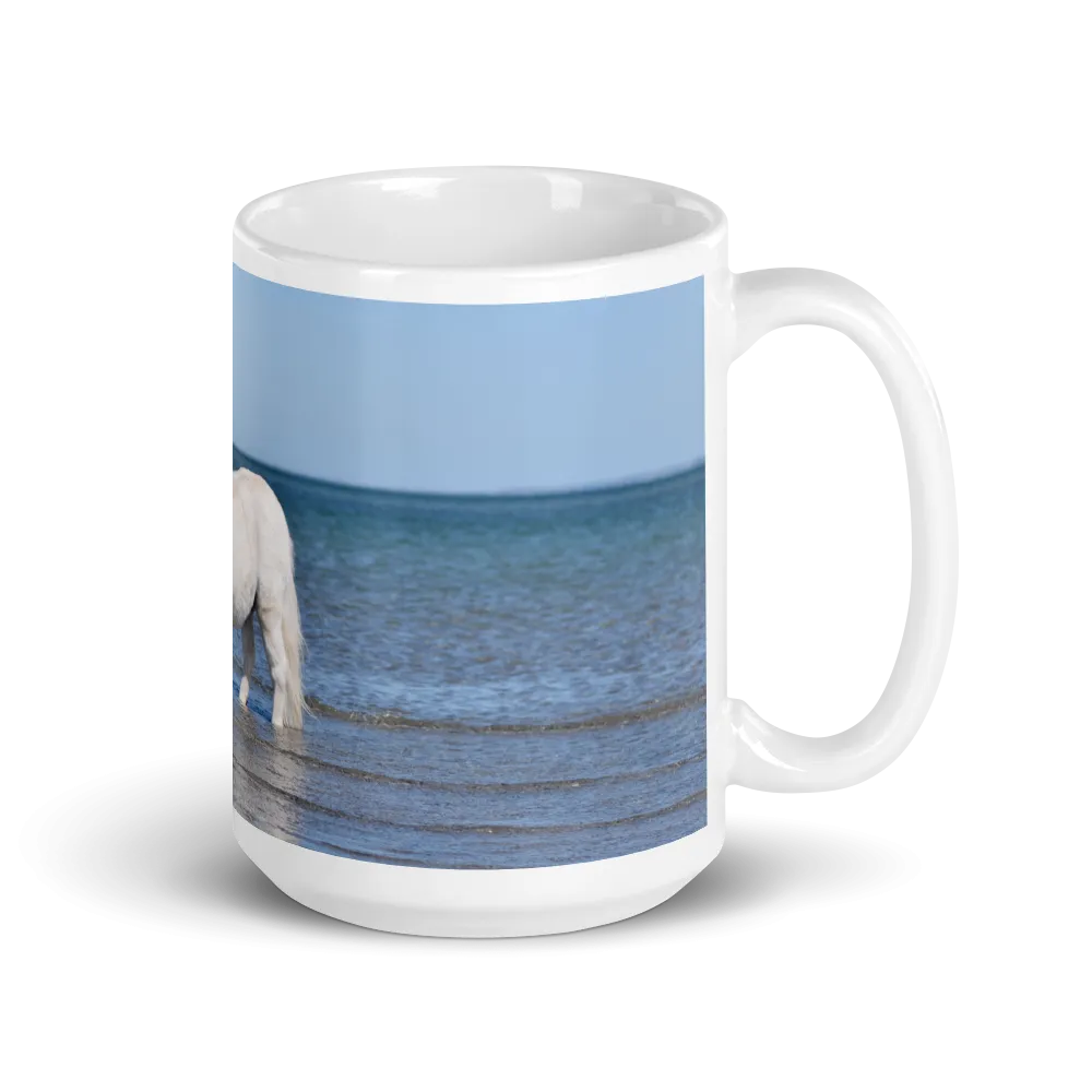 "Waving" White glossy mug