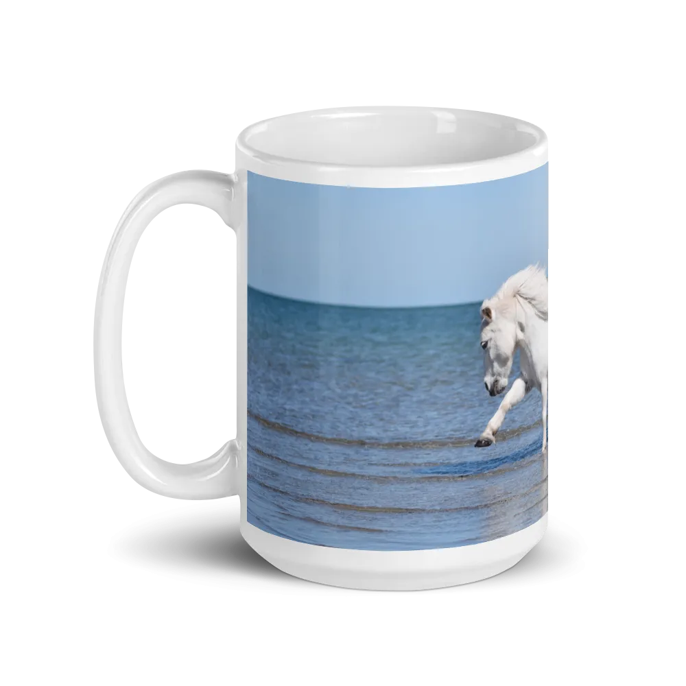 "Waving" White glossy mug